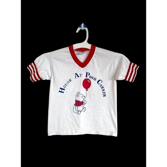 VTG 80s Winnie The Pooh Ringer T-Shirt “House At Pooh Corner” Jerzees Kids 6-8x - Picture 1 of 10